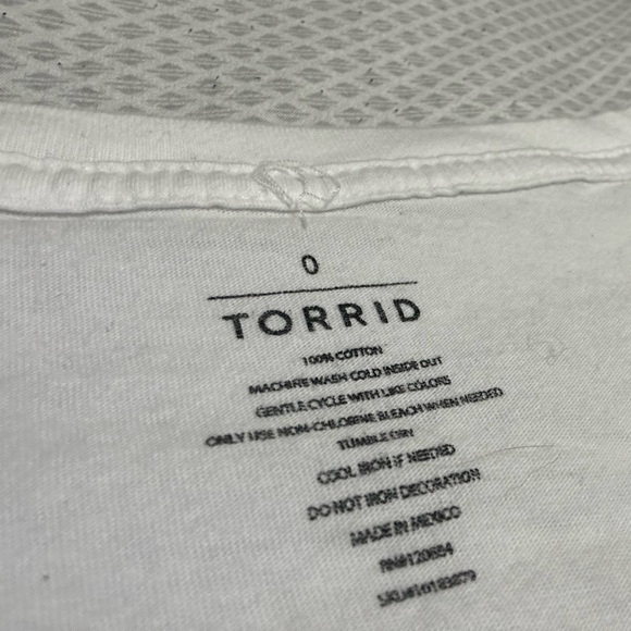 White, v-neck “Screw Perfection” tee from Torrid - Picture 2 of 4